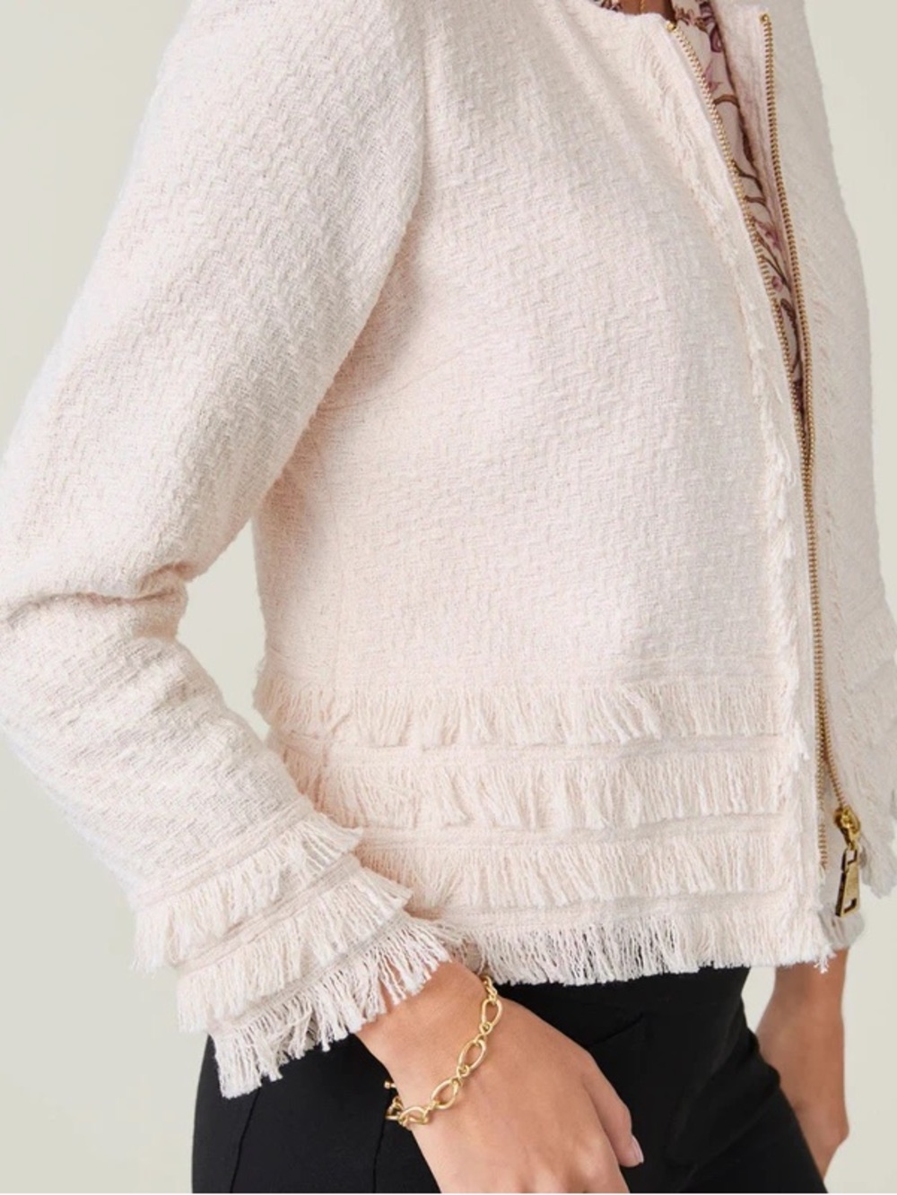Spartina 449 Tweed Jacket In Blush Pink